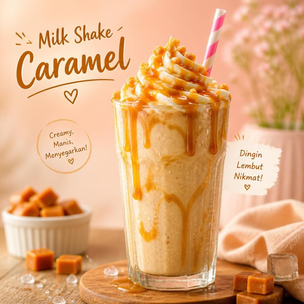 Milk Shake Caramel Warkop 84 minuman creamy rasa caramel